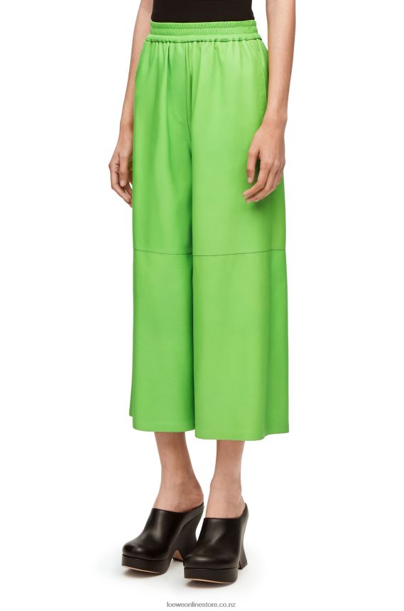 Loewe Women Cropped trousers in nappa Fluo Green LH60R1111