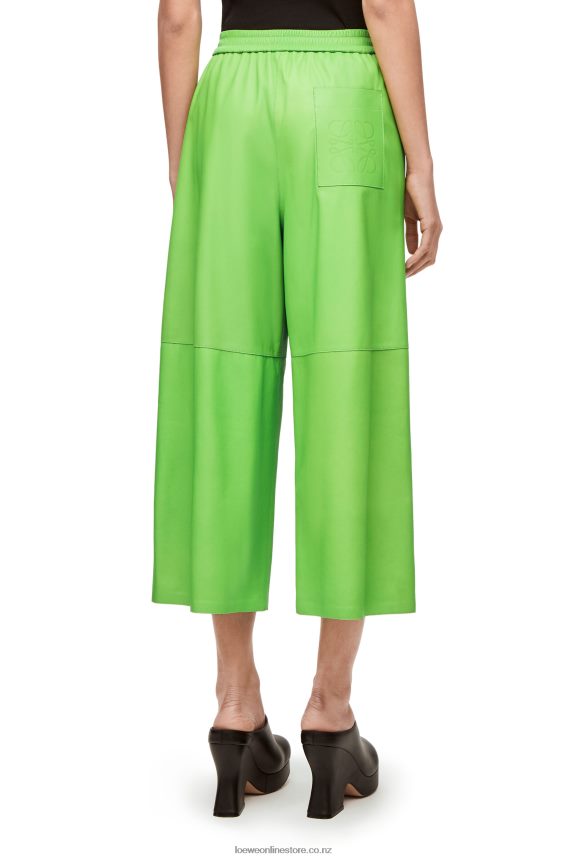 Loewe Women Cropped trousers in nappa Fluo Green LH60R1111
