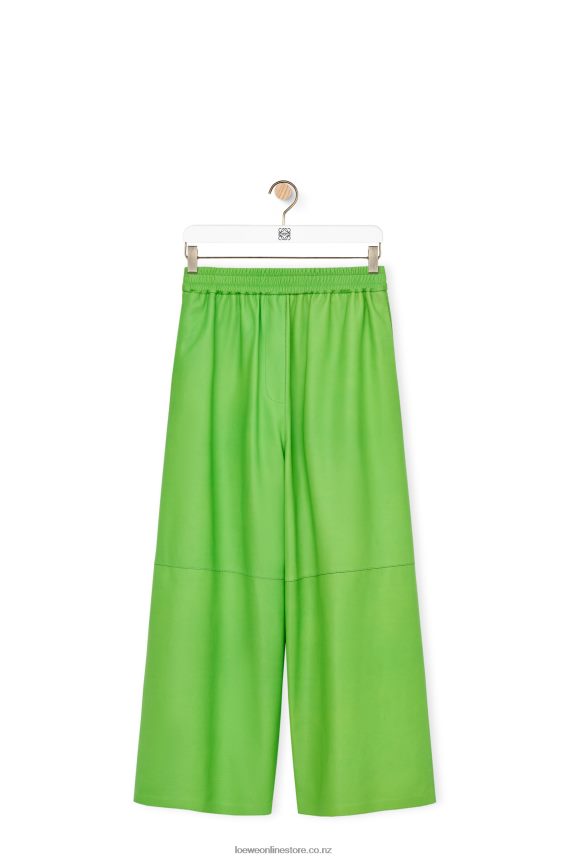 Loewe Women Cropped trousers in nappa Fluo Green LH60R1111
