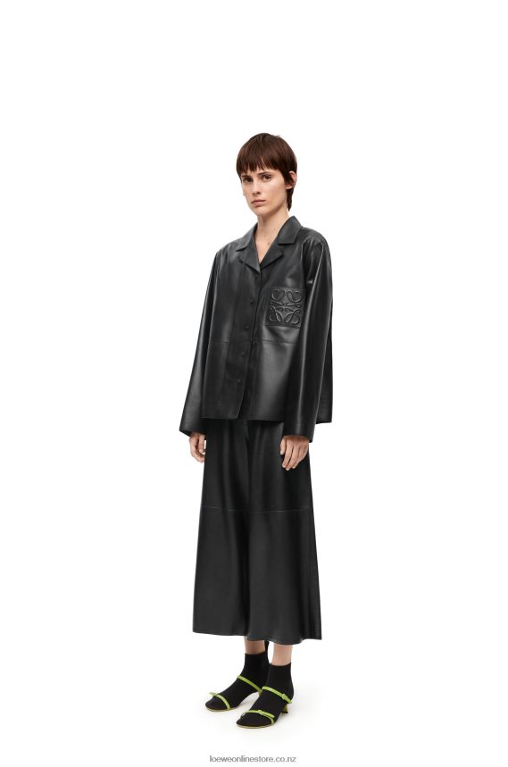 Loewe Women Cropped trousers in nappa lambskin Black LH60R1141