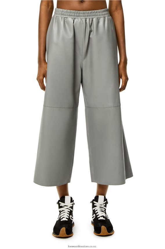 Loewe Women Cropped trousers in nappa lambskin Grey LH60R1143