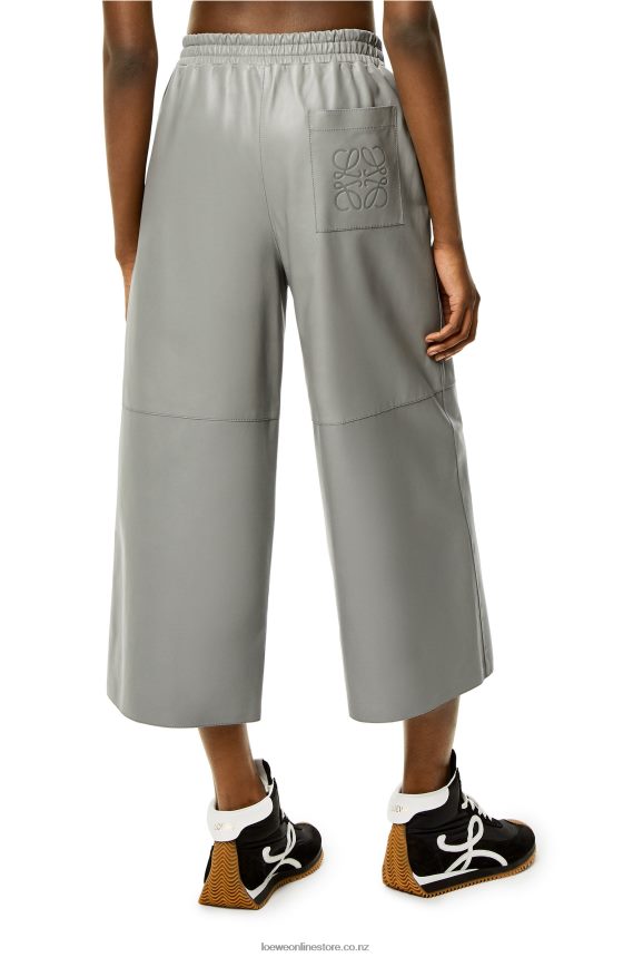 Loewe Women Cropped trousers in nappa lambskin Grey LH60R1143