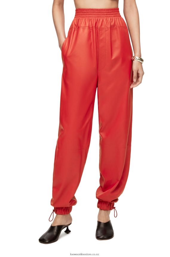 Loewe Women Elasticated trousers in nappa Red LH60R1108