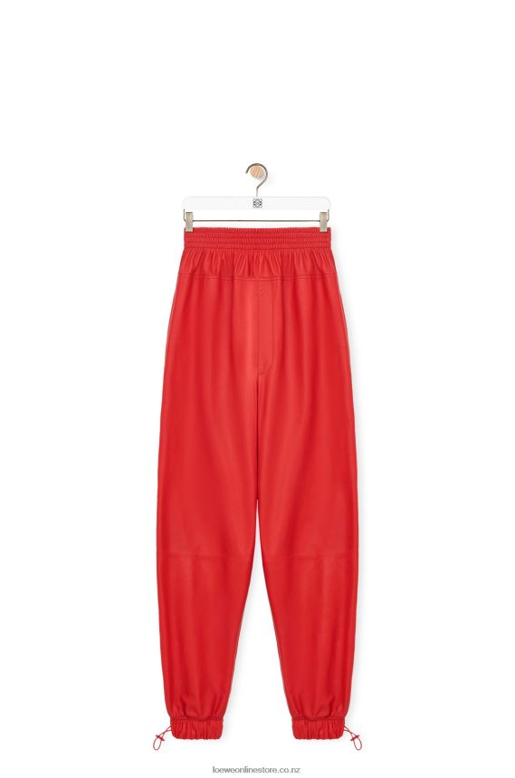 Loewe Women Elasticated trousers in nappa Red LH60R1108