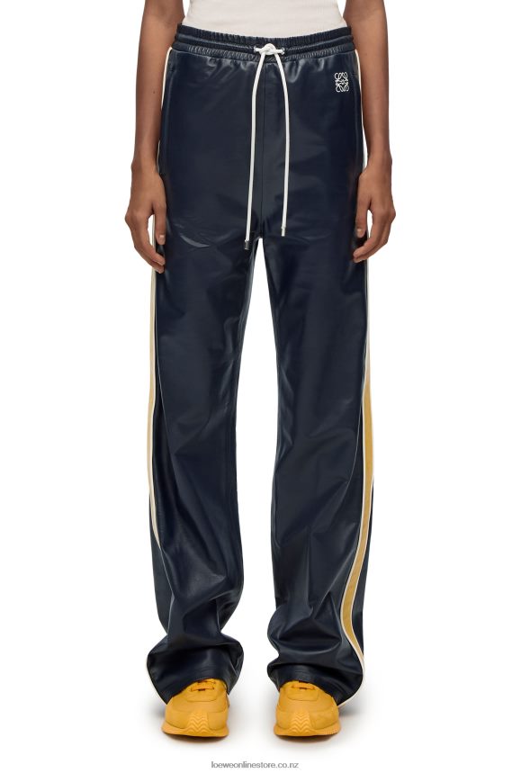 Loewe Women Tracksuit trousers in nappa Navy/Yellow LH60R1118