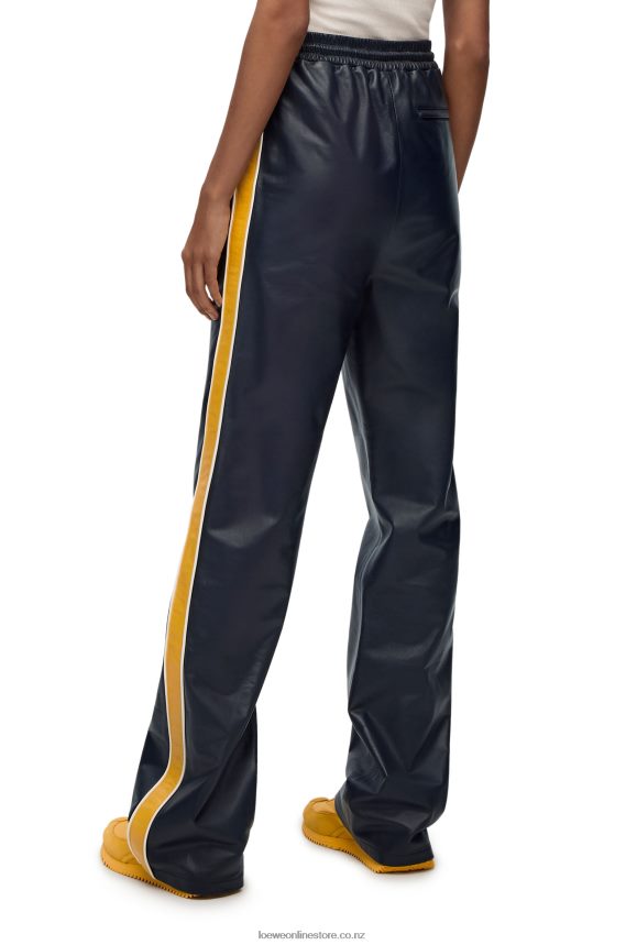 Loewe Women Tracksuit trousers in nappa Navy/Yellow LH60R1118