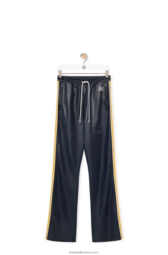 Loewe Women Tracksuit trousers in nappa Navy/Yellow LH60R1118