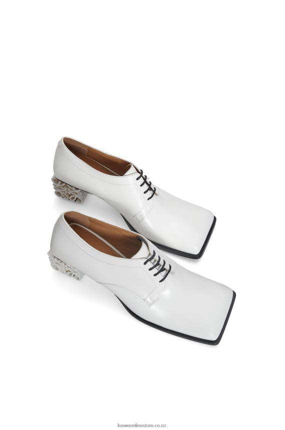 Loewe Women Anagram heel brogue in calfskin White LH60R769