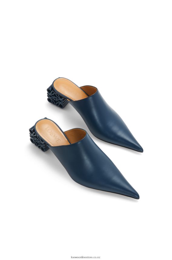 Loewe Women Anagram heel mule in calfskin Blue LH60R763