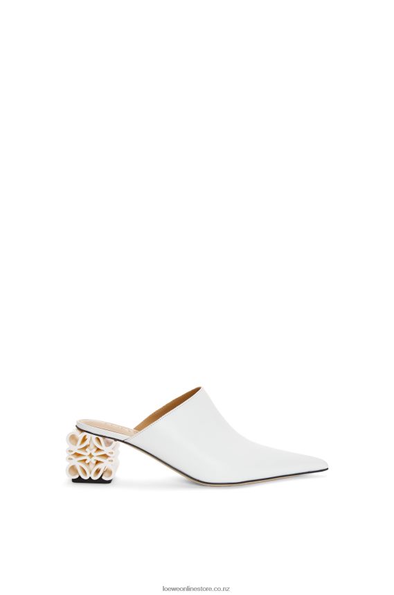 Loewe Women Anagram heel mule in calfskin White LH60R765
