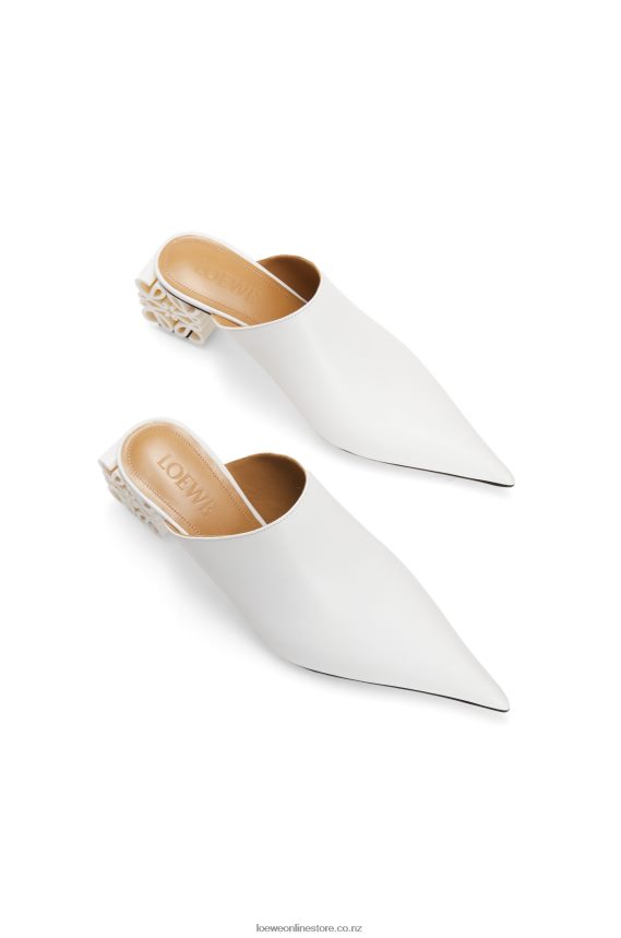 Loewe Women Anagram heel mule in calfskin White LH60R765