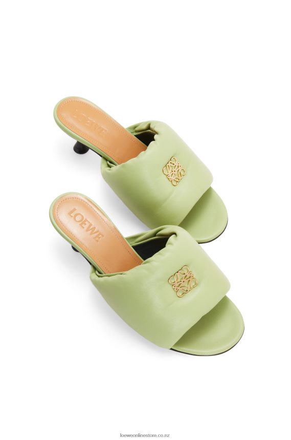 Loewe Women Anagram padded mule in lambskin Pale Green LH60R754