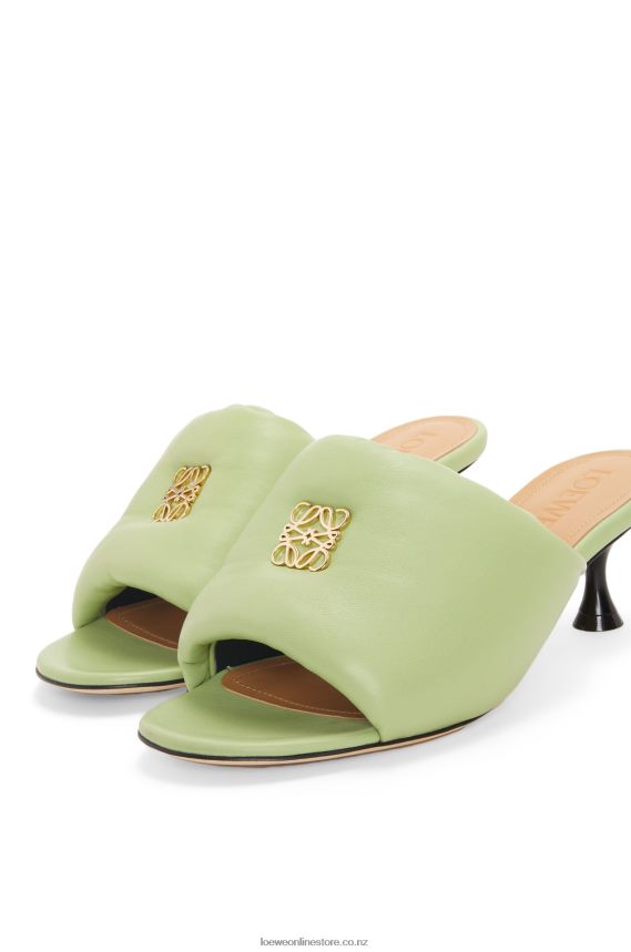 Loewe Women Anagram padded mule in lambskin Pale Green LH60R754