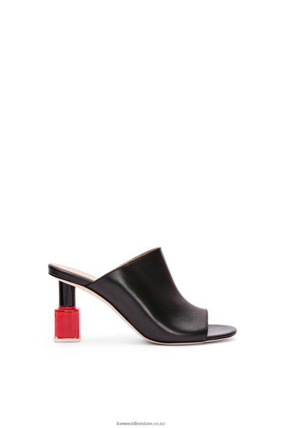 Loewe Women Nail polish mule in calfskin Black/Red LH60R760