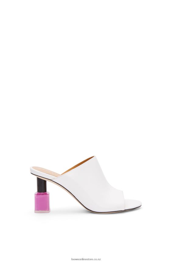 Loewe Women Nail polish mule in calfskin White/Pink LH60R758
