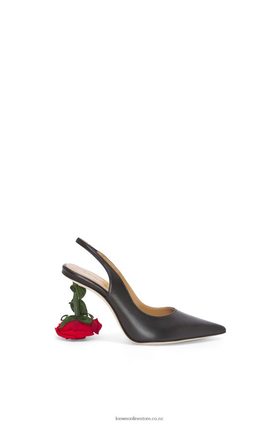 Loewe Women Rose heel slingback in calfskin Black LH60R756