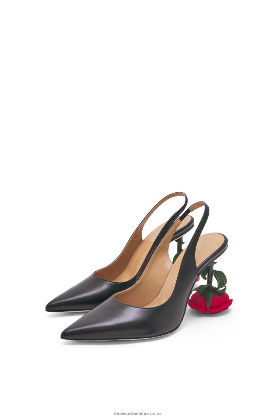 Loewe Women Rose heel slingback in calfskin Black LH60R756