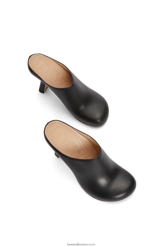 Loewe Women Terra heel clog in calfskin Black LH60R740