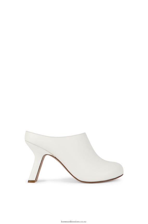 Loewe Women Terra heel clog in calfskin White LH60R742