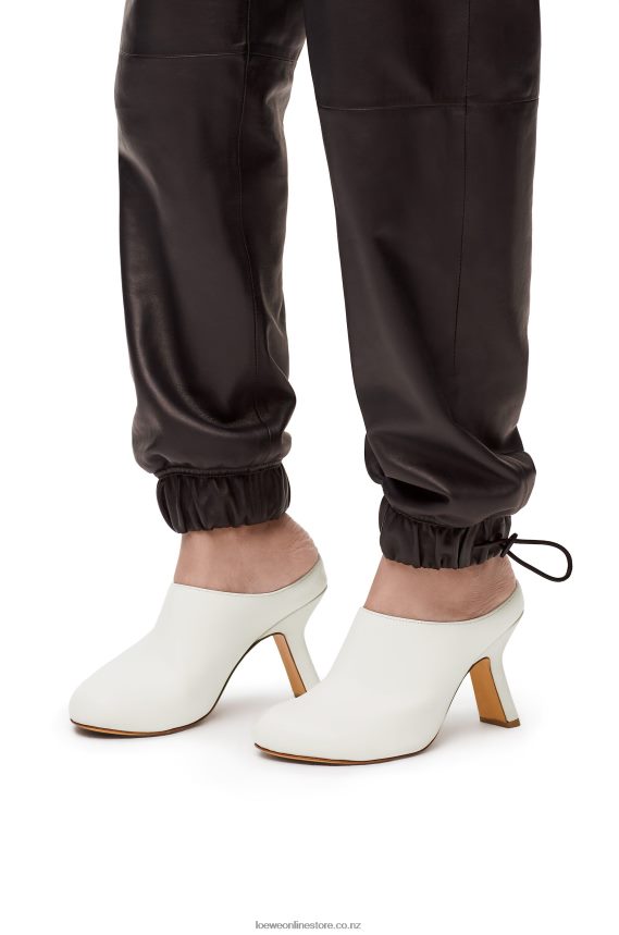 Loewe Women Terra heel clog in calfskin White LH60R742