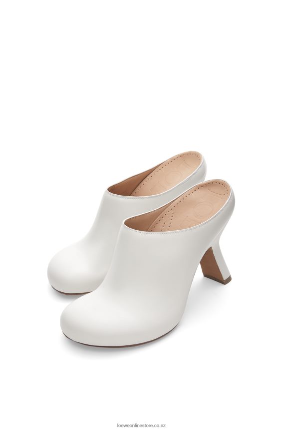 Loewe Women Terra heel clog in calfskin White LH60R742