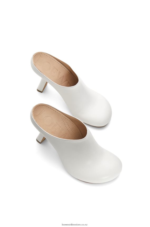 Loewe Women Terra heel clog in calfskin White LH60R742
