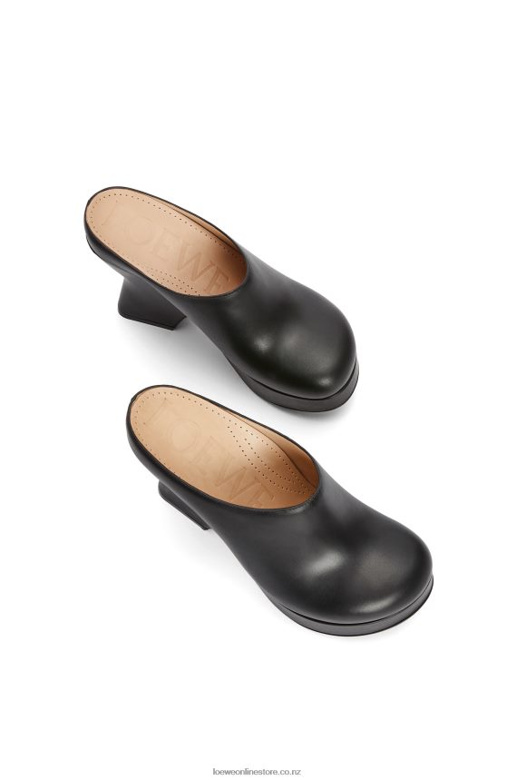 Loewe Women Terra wedge clog in calfskin Black LH60R743