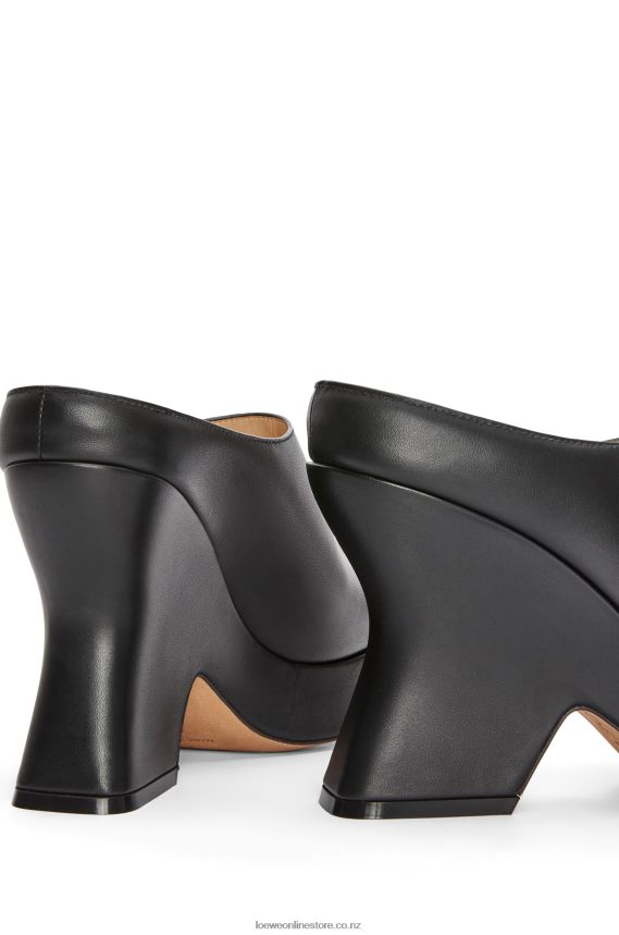 Loewe Women Terra wedge clog in calfskin Black LH60R743