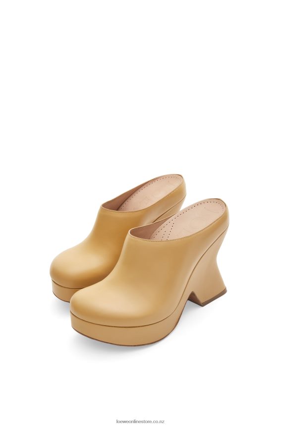 Loewe Women Terra wedge clog in calfskin Medium Concealer LH60R745