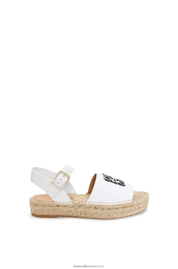 Loewe Women Anagram espadrille in canvas and calfskin White LH60R695