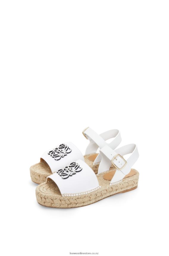 Loewe Women Anagram espadrille in canvas and calfskin White LH60R695