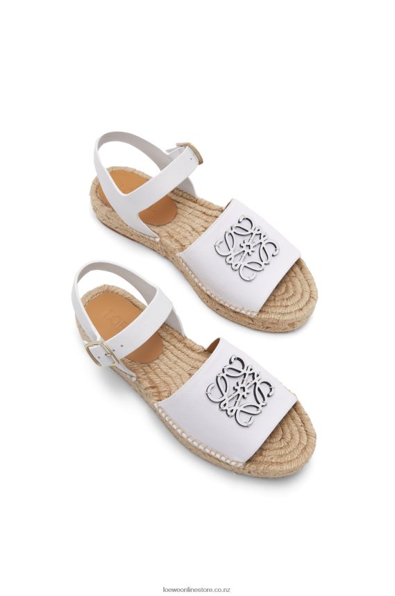 Loewe Women Anagram espadrille in canvas and calfskin White LH60R695