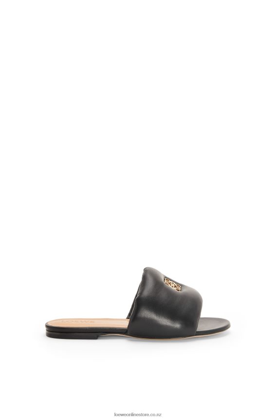 Loewe Women Anagram padded slide in lambskin Black LH60R685