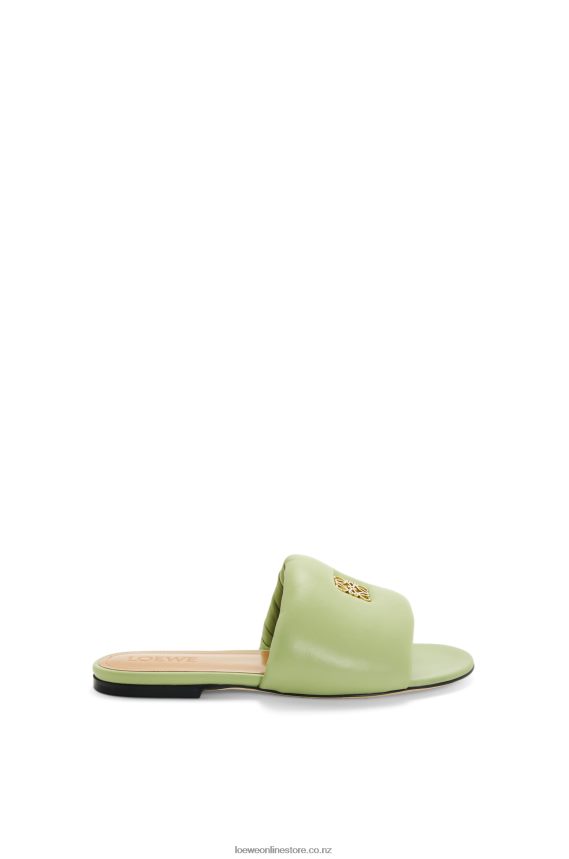 Loewe Women Anagram padded slide in lambskin Pale Green LH60R686