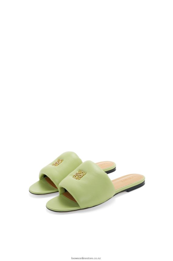 Loewe Women Anagram padded slide in lambskin Pale Green LH60R686