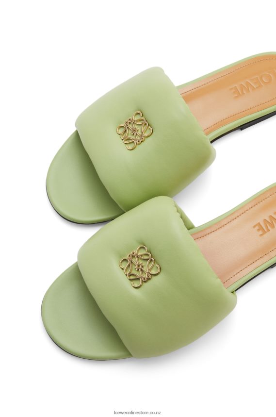 Loewe Women Anagram padded slide in lambskin Pale Green LH60R686