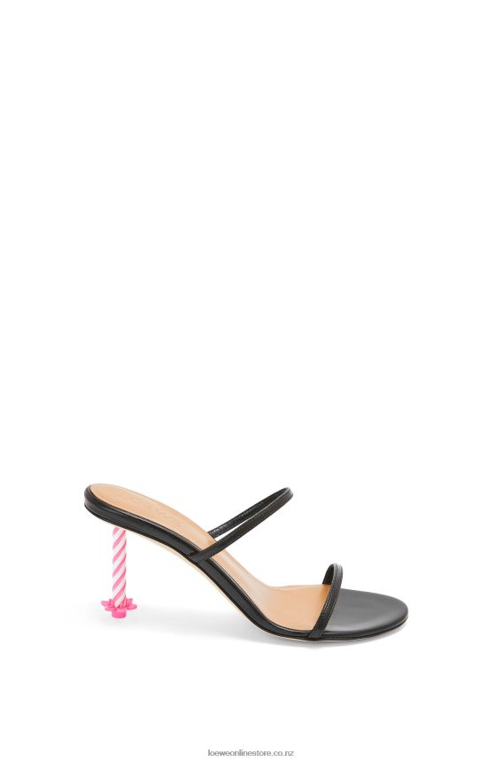 Loewe Women Birthday candle sandal in goatskin Black LH60R712