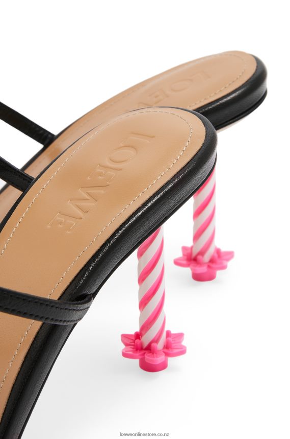 Loewe Women Birthday candle sandal in goatskin Black LH60R712