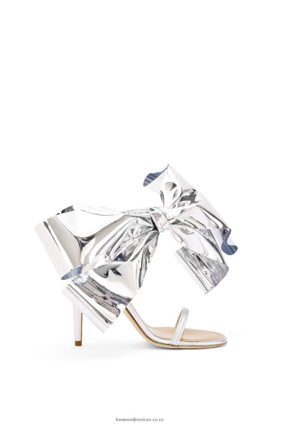 Loewe Women Bow sandal in lambskin Silver Grey LH60R703