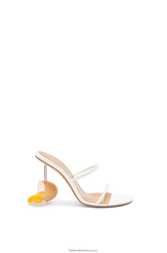 Loewe Women Broken egg sandal in goatskin White/Natural LH60R715