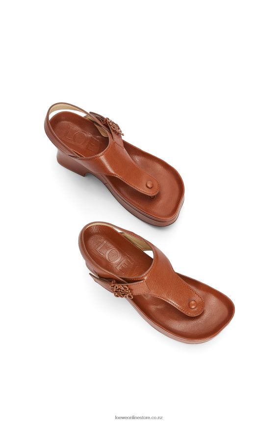 Loewe Women Ease flatform in lambskin Tan LH60R682