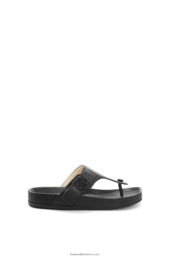 Loewe Women Ease toe post sandal in goatskin Black LH60R720