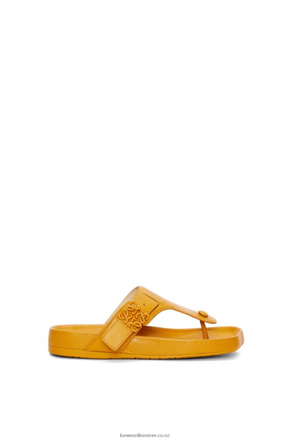 Loewe Women Ease toe post sandal in goatskin Ochre LH60R723