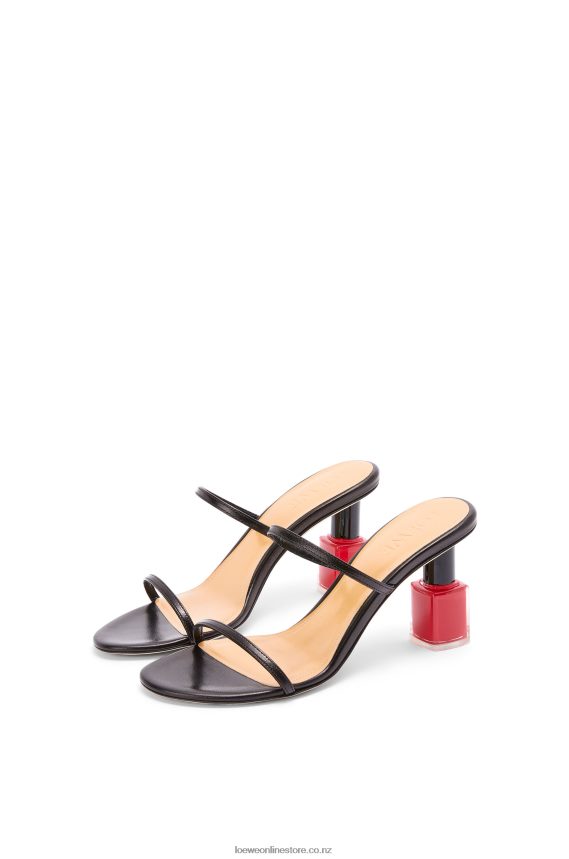 Loewe Women Nail polish sandal in goatskin Black LH60R709