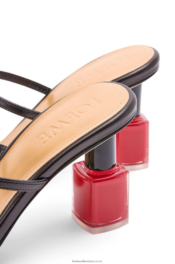 Loewe Women Nail polish sandal in goatskin Black LH60R709