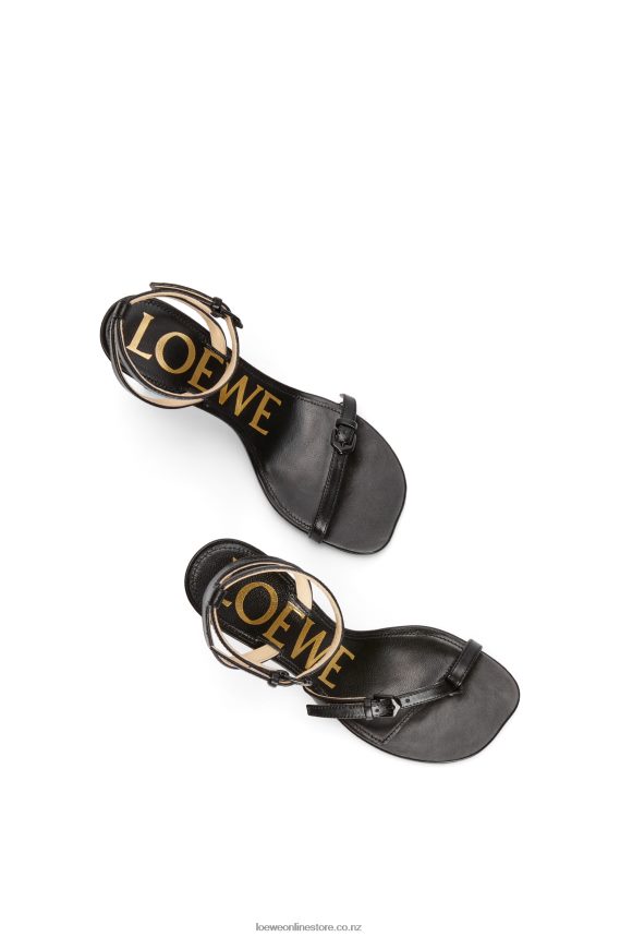 Loewe Women Petal stiletto sandal in lambskin Black LH60R671