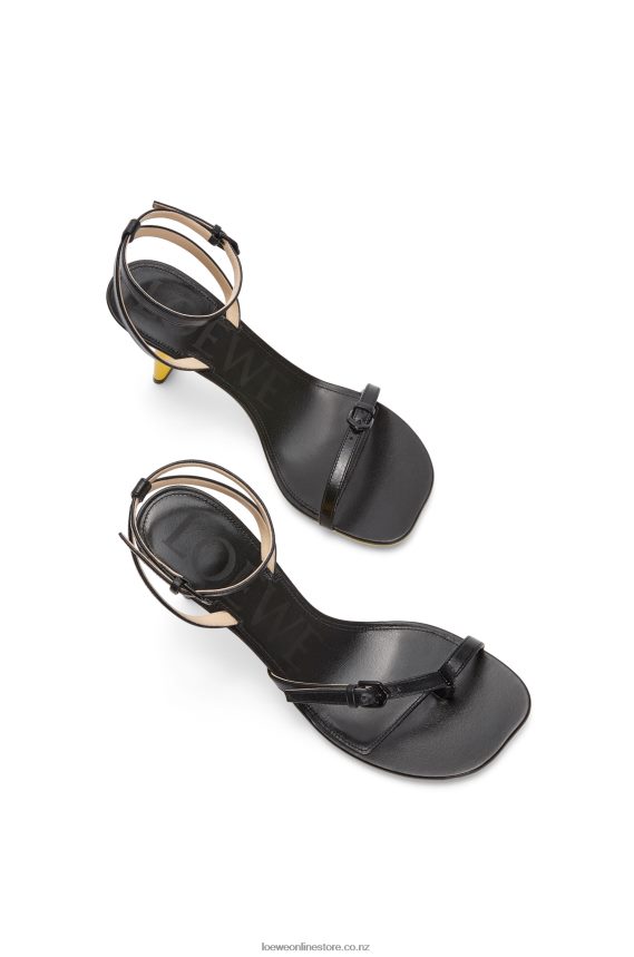 Loewe Women Petal stiletto sandal in lambskin Black LH60R677