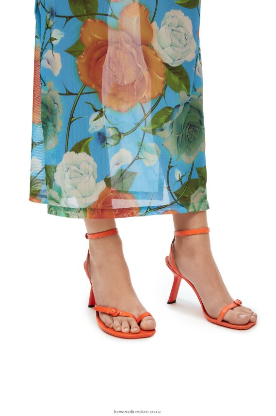 Loewe Women Petal stiletto sandal in lambskin Orange LH60R674