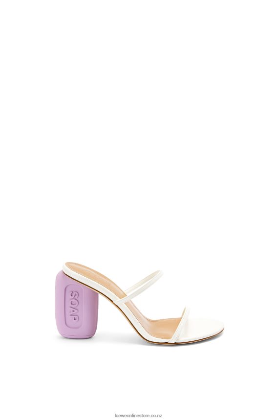 Loewe Women Soap sandal in goatskin White/Lavender LH60R711