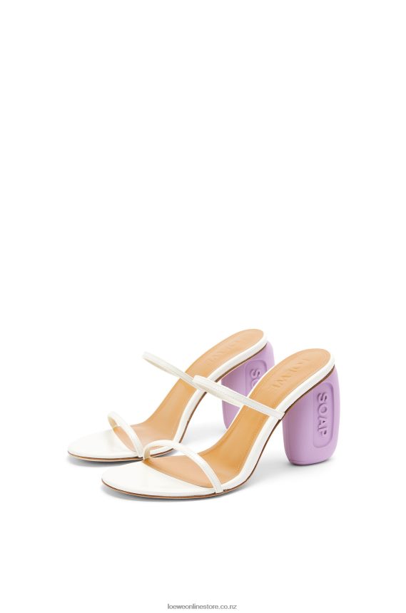 Loewe Women Soap sandal in goatskin White/Lavender LH60R711